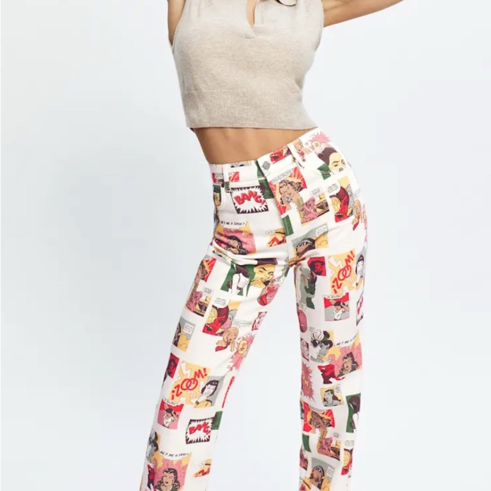 Reformation Comic High Rise Straight Long Jeans